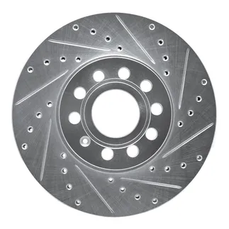 R1 Concepts EDZ-74028R Brake Rotor Drilled and Slotted Silver